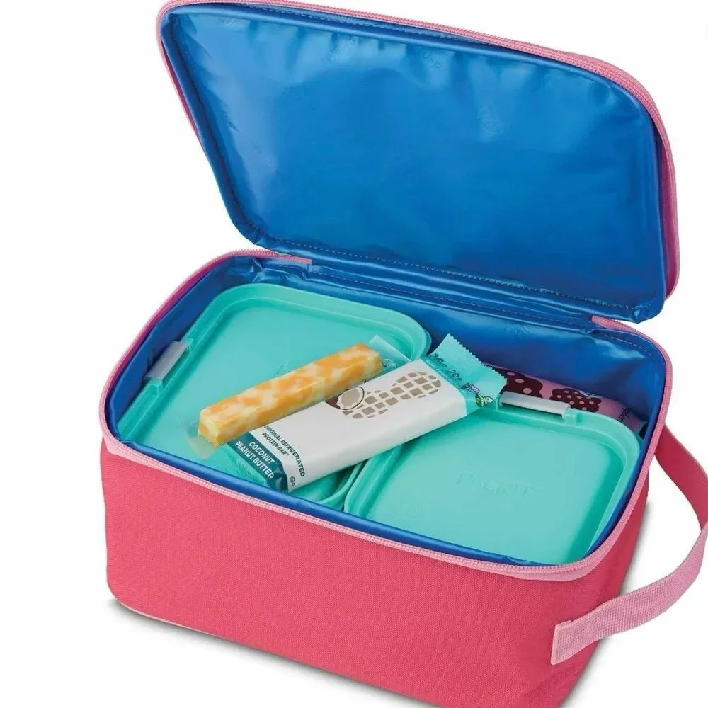 Freezable Kid's Lunch Box - pink color EcoFreeze technology, back to school